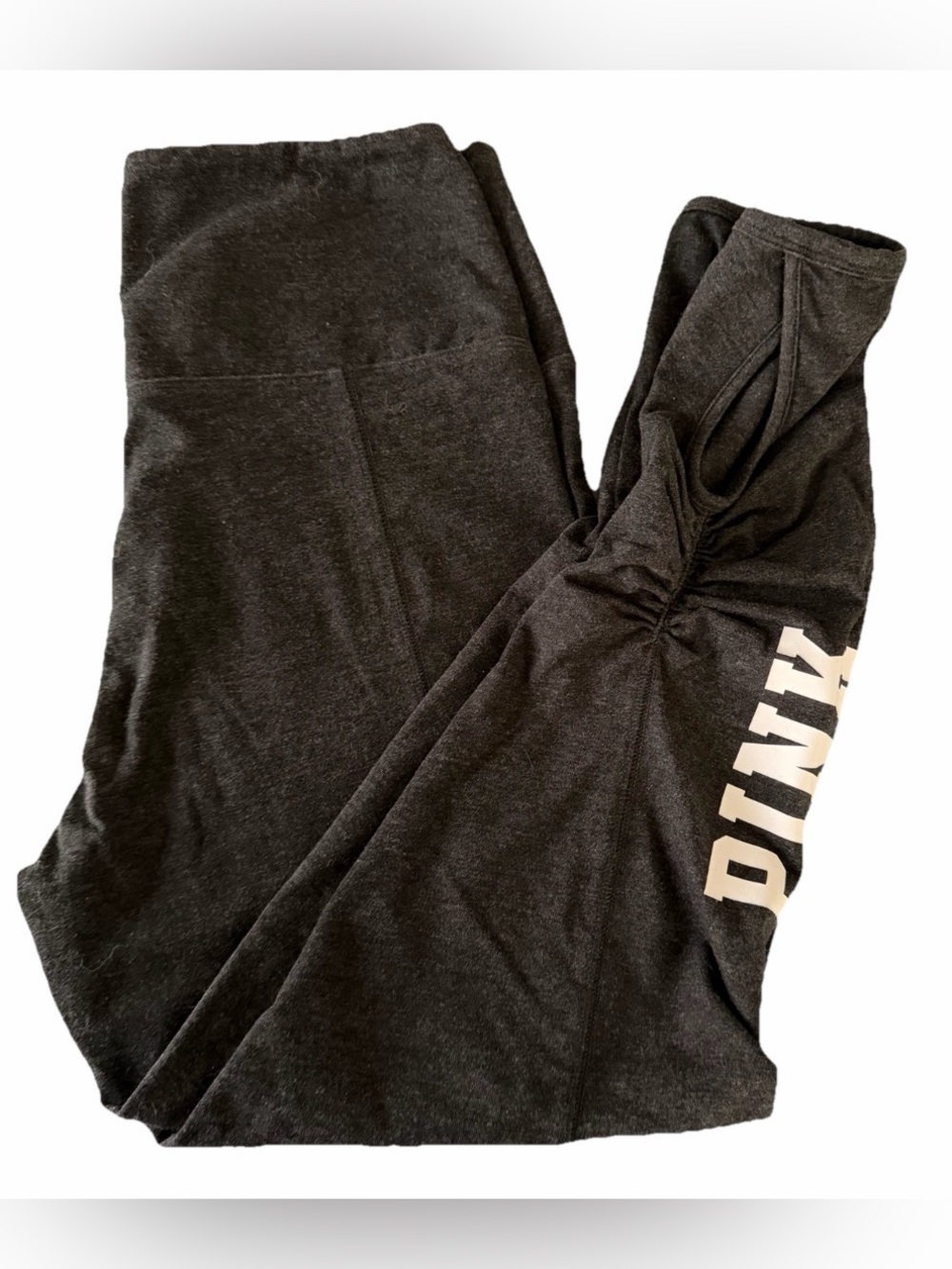 PINK Victoria's Secret Yoga Capri Laced Leggings Charcoal